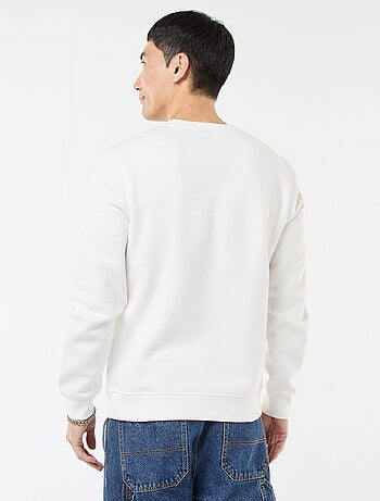 Sweat uni à col rond en molleton gratté