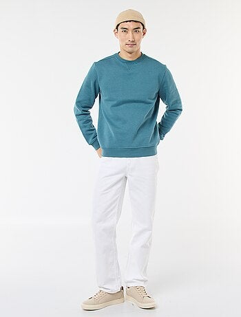 Sweat uni à col rond en molleton gratté