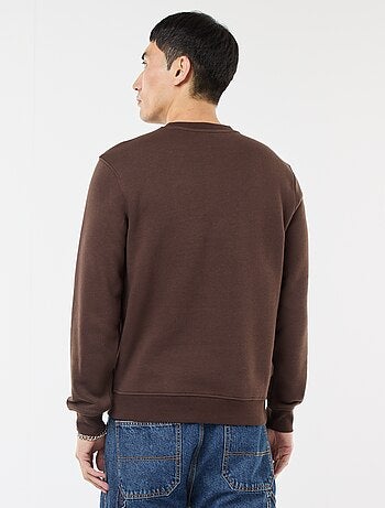 Sweat uni à col rond en molleton gratté