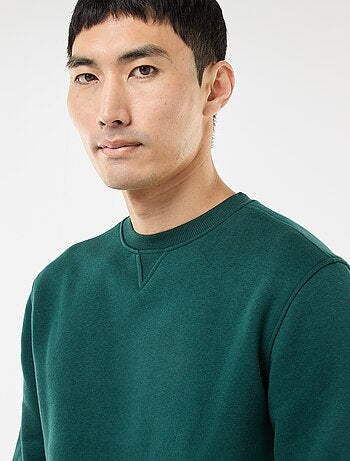 Sweat uni à col rond en molleton gratté