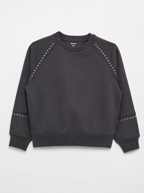 Sweat uni avec clous - Kiabi