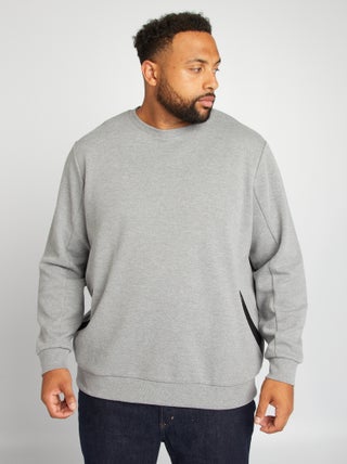 Sweat uni avec poches zippées