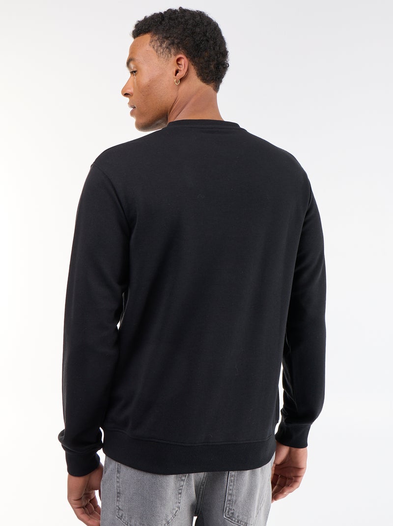 Sweat uni en French Terry Noir - Kiabi
