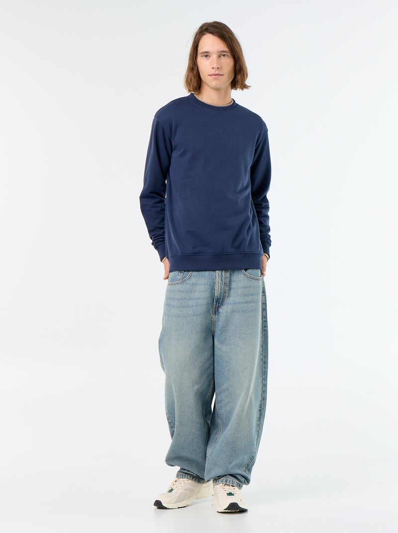 Sweat uni en French Terry Noir - Kiabi