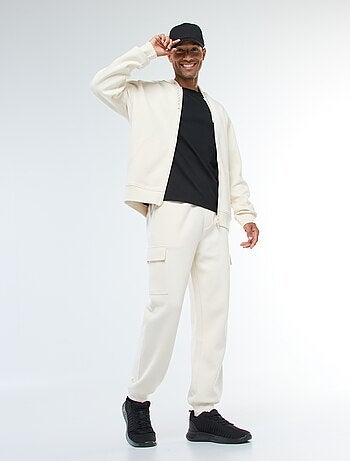 Sweat uni en maille piquée à capuche