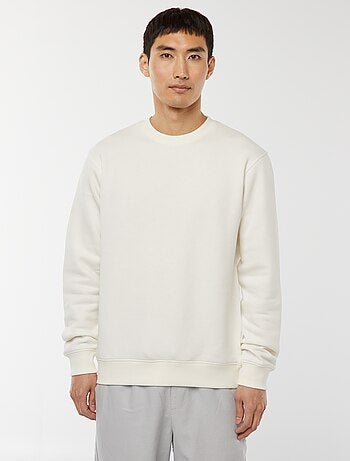 Sweat uni en molleton à col rond