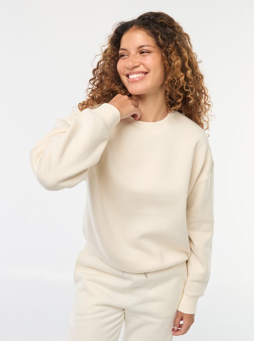 Sweat uni en molleton chaud - Kiabi