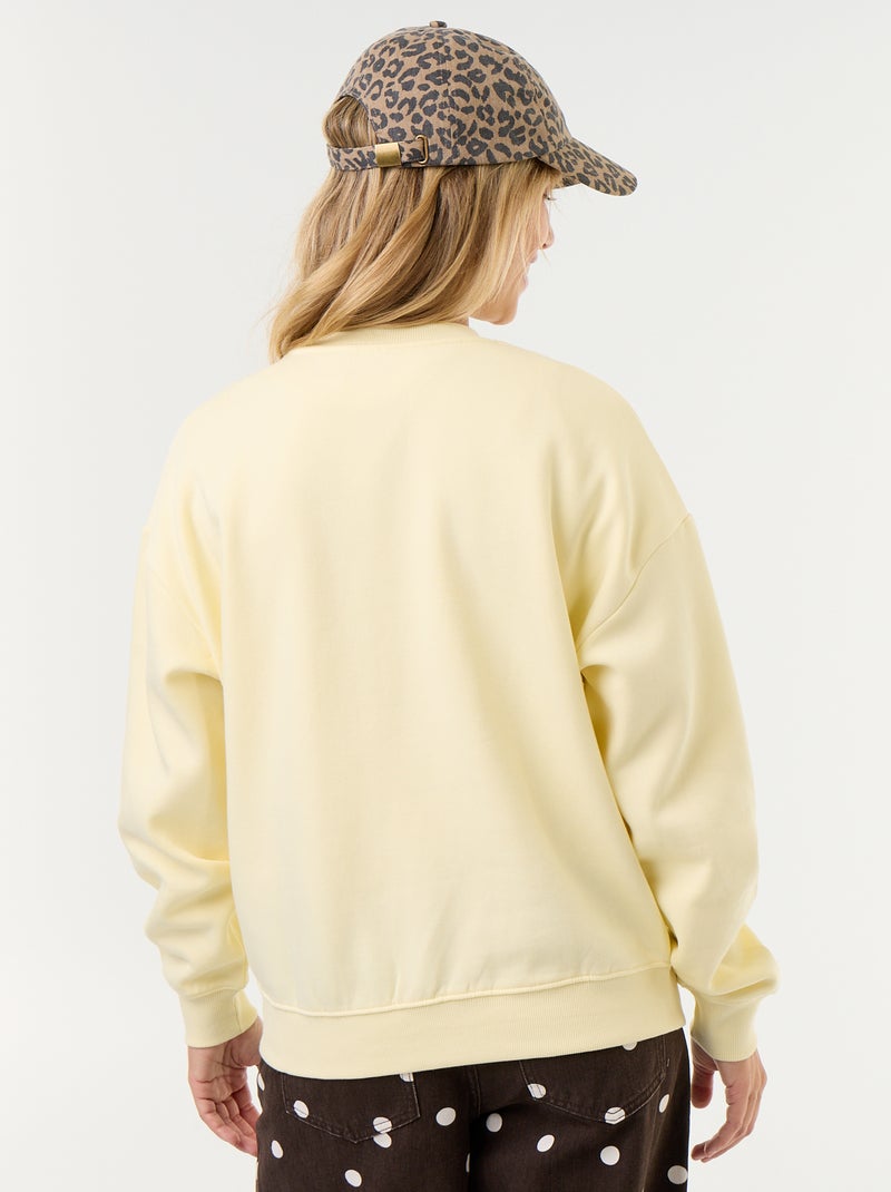 Sweat uni en molleton chaud Jaune - Kiabi