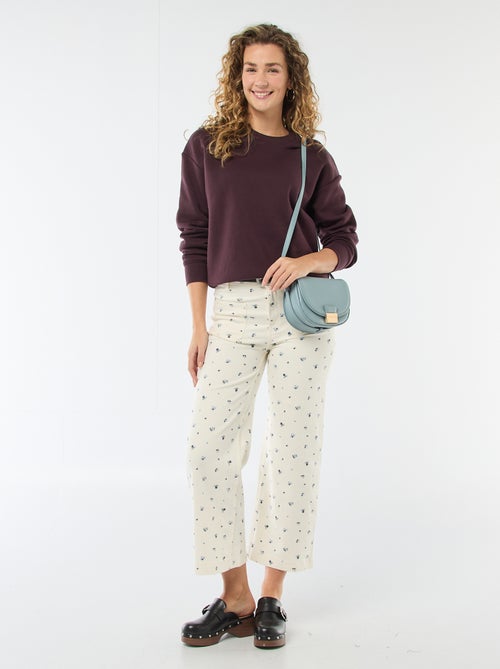 Sweat uni en molleton chaud - Kiabi