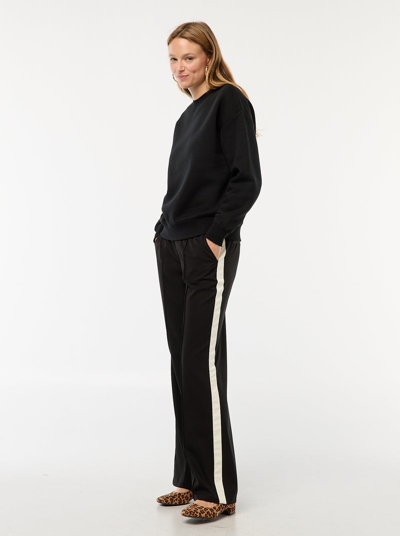 Sweat uni en molleton chaud Noir - Kiabi