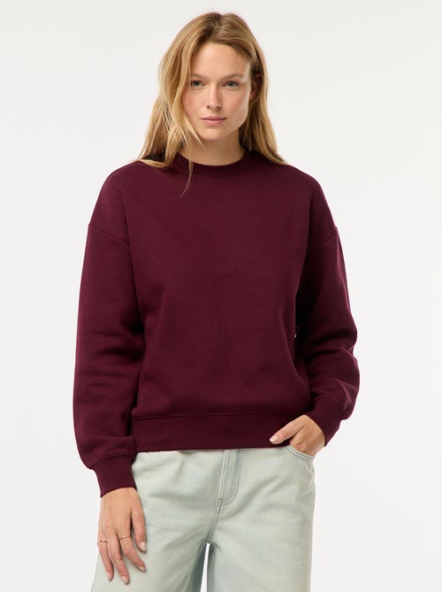 Sweat uni en molleton chaud - Kiabi