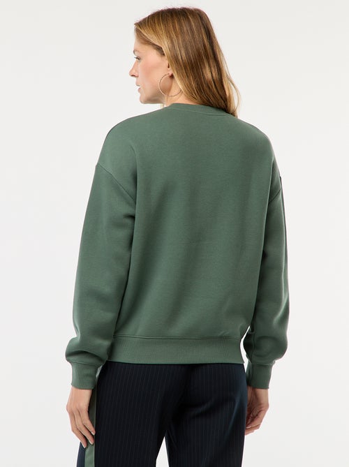 Sweat uni en molleton chaud - Kiabi