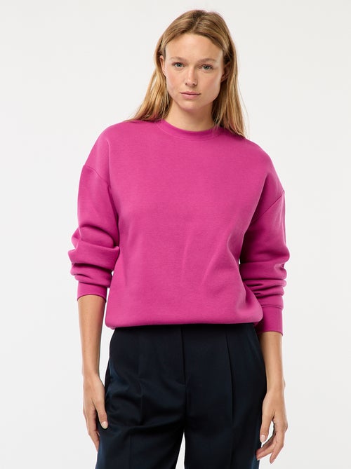 Sweat uni en molleton chaud - Kiabi
