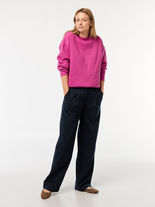 Sweat uni en molleton chaud - Kiabi