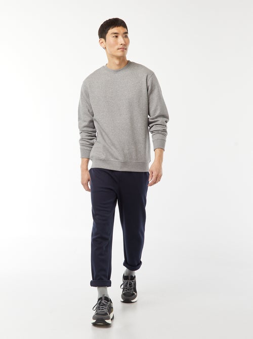 Sweat uni en molleton col rond - Kiabi