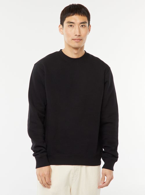 Sweat uni en molleton col rond - Kiabi