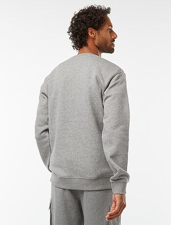 Sweat uni en molleton gratté à col rond