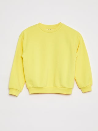 Sweat uni en molleton gratté