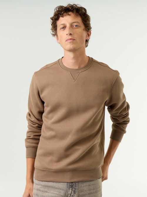 Sweat uni en molleton gratté - Kiabi