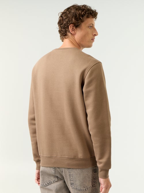 Sweat uni en molleton gratté - Kiabi