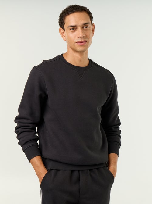 Sweat uni en molleton gratté - Kiabi