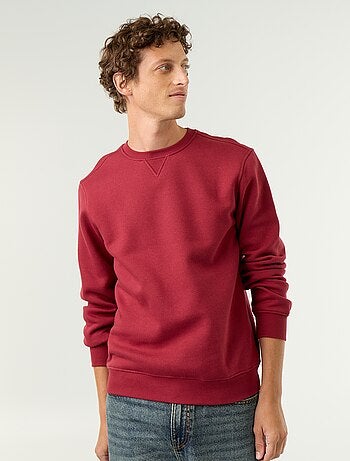 Sweat uni en molleton gratté