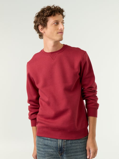 Sweat uni en molleton gratté - Kiabi
