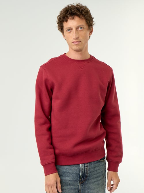 Sweat uni en molleton gratté - Kiabi