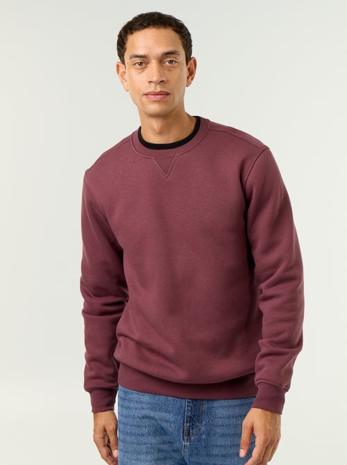 Sweat uni en molleton gratté - Kiabi