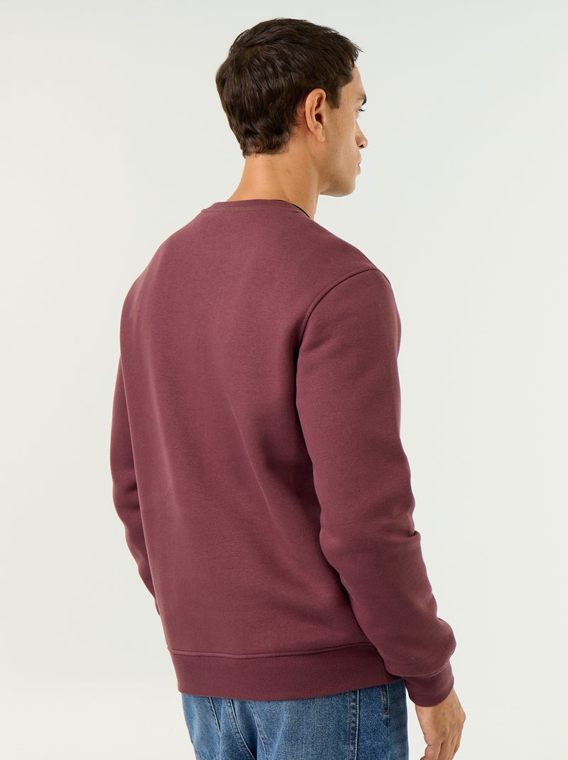 Sweat uni en molleton gratté Violet - Kiabi