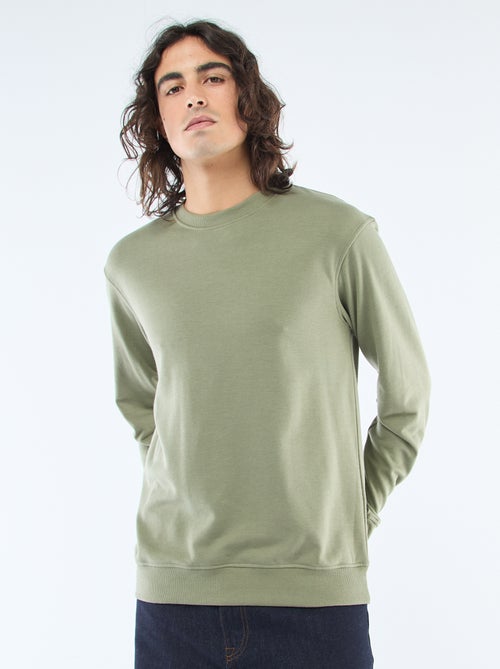 Sweat uni en molleton léger - Kiabi