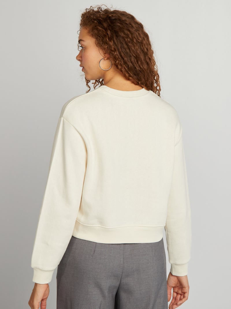Sweat uni forme cropped Blanc - Kiabi