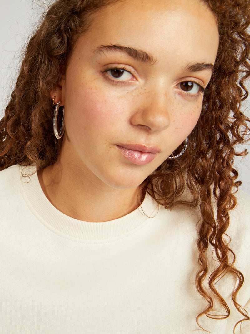 Sweat uni forme cropped Blanc - Kiabi