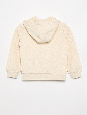 Sweat uni zippé à capuche