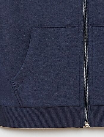 Sweat uni zippé à capuche