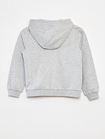 Sweat uni zippé à capuche