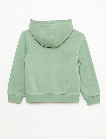 Sweat uni zippé à capuche