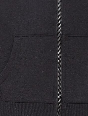 Sweat uni zippé à capuche