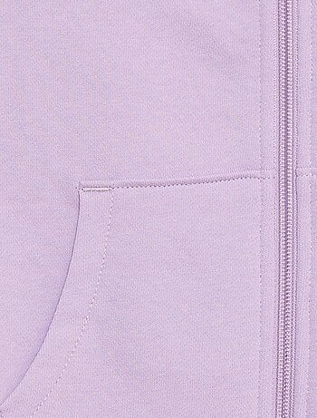 Sweat uni zippé à capuche