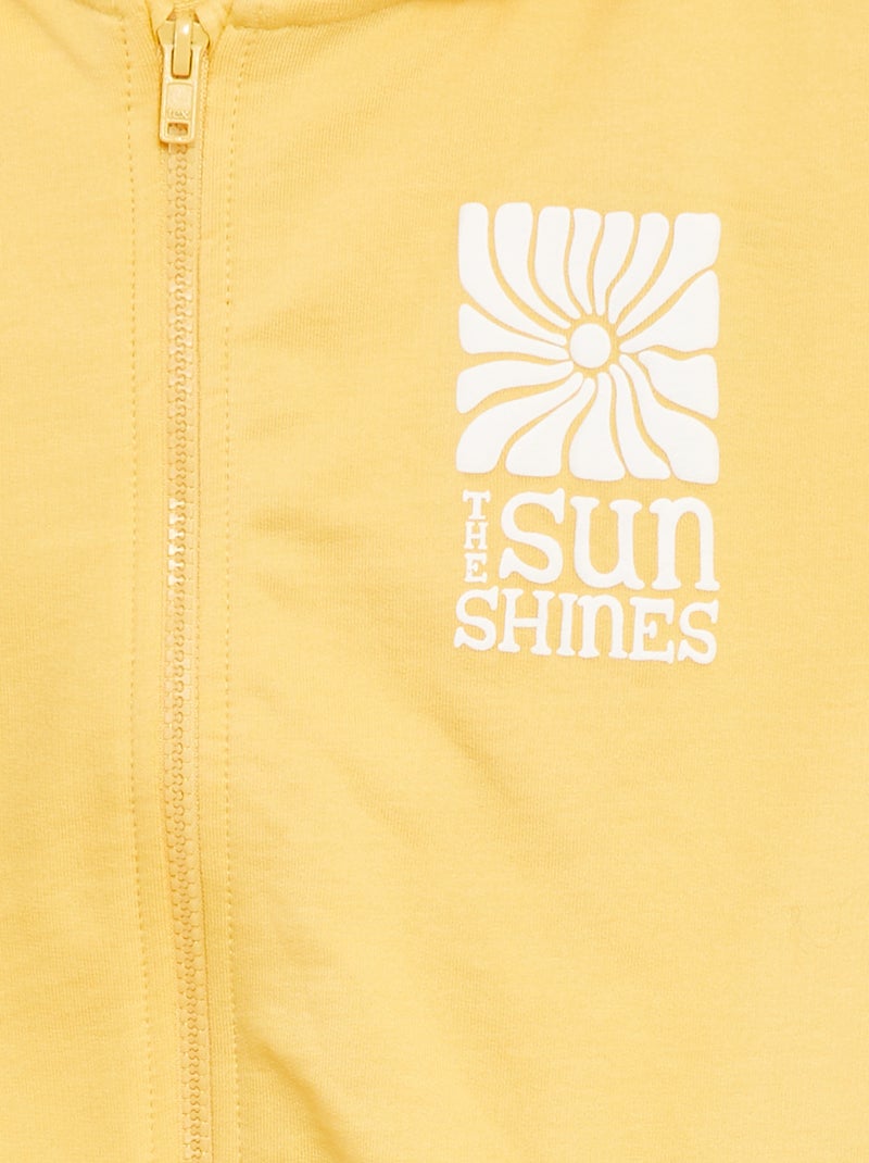 Sweat zippé à capuche - Grafik Edition JAUNE - Kiabi