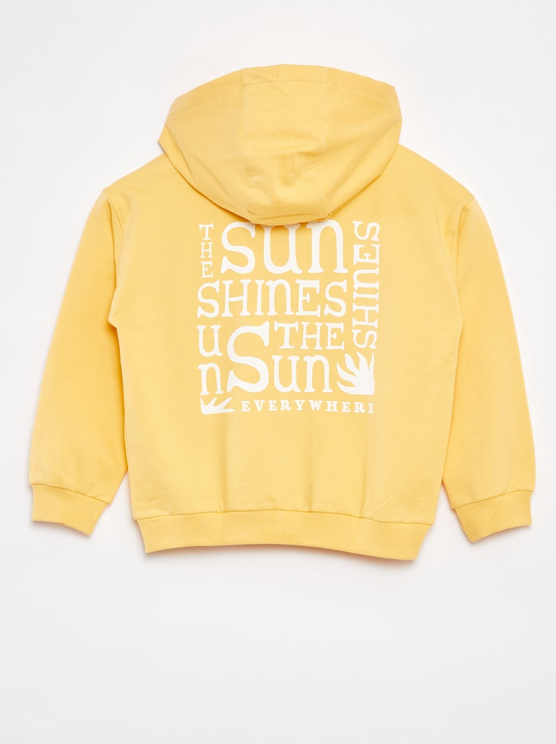 Sweat zippé à capuche - Grafik Edition JAUNE - Kiabi