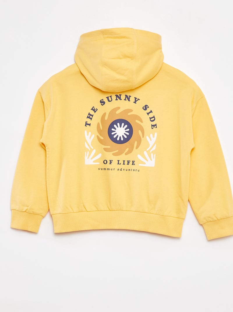 Sweat zippé à capuche - Grafik Edition JAUNE - Kiabi