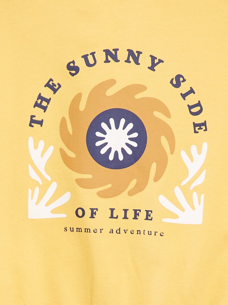 Sweat zippé à capuche - Grafik Edition JAUNE - Kiabi