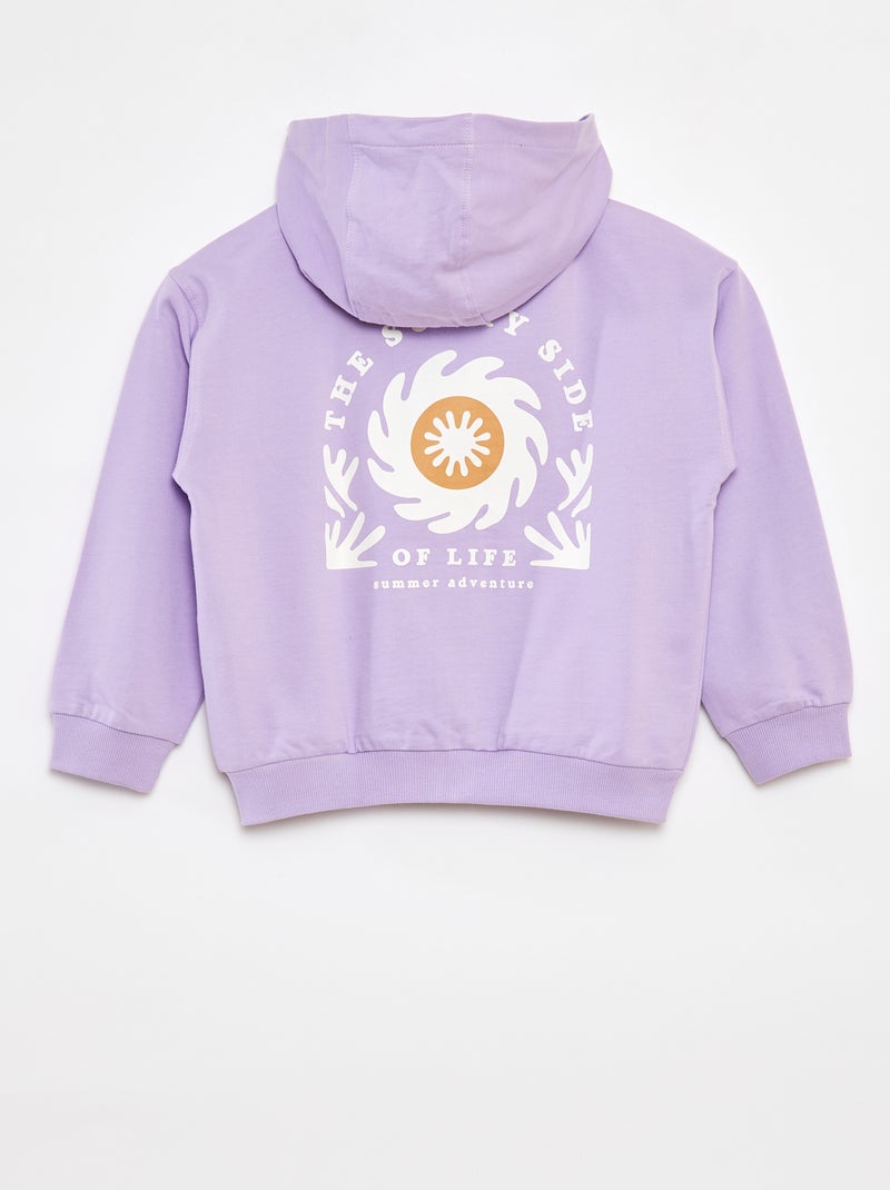 Sweat zippé à capuche - Grafik Edition VIOLET - Kiabi