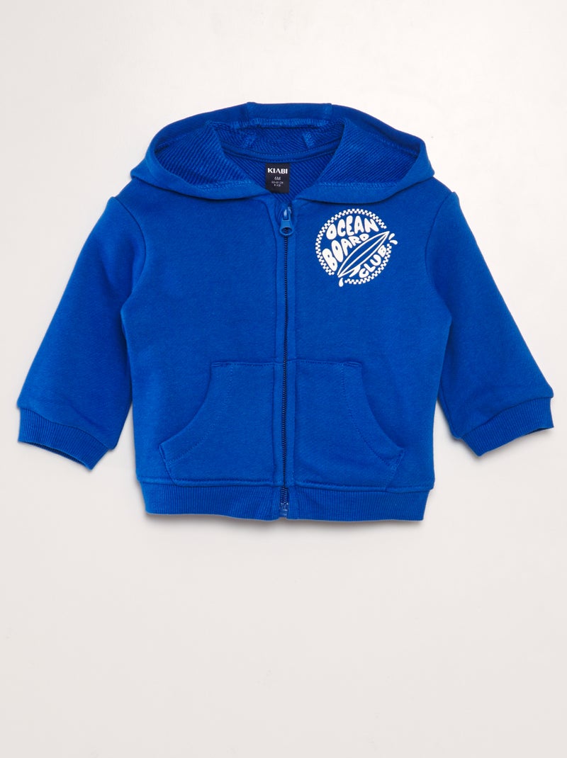 Blue Sweat A Capuche ImprimÃ© Gemo Vetements Sweat A Capuche En