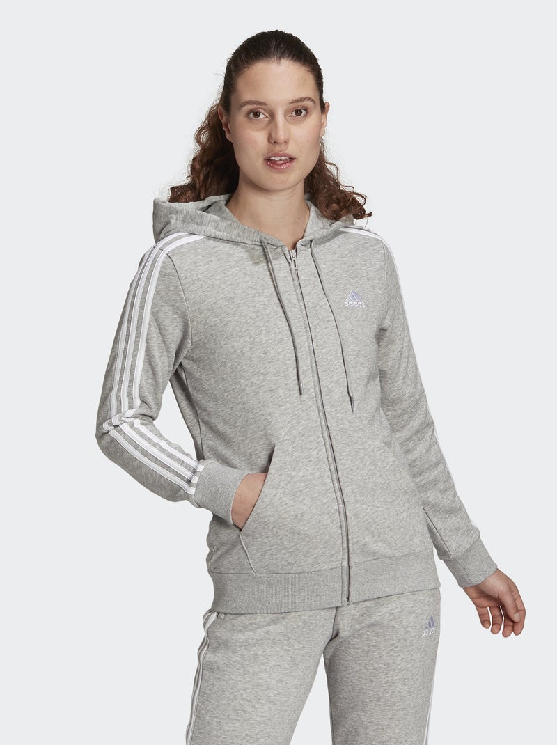 Sweat zippé à capuche 'adidas' Gris - Kiabi