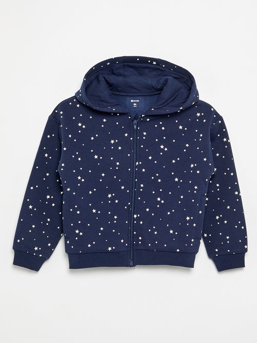 Sweat zippé à capuche avec imprimé all over - Kiabi