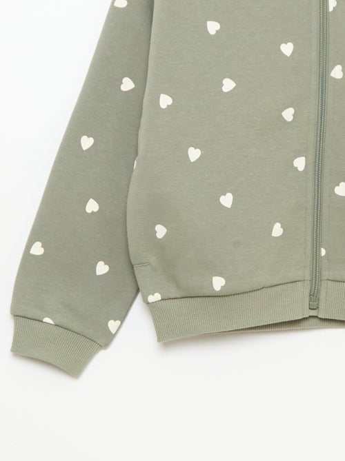 Sweat zippé à capuche avec imprimé all over - Kiabi