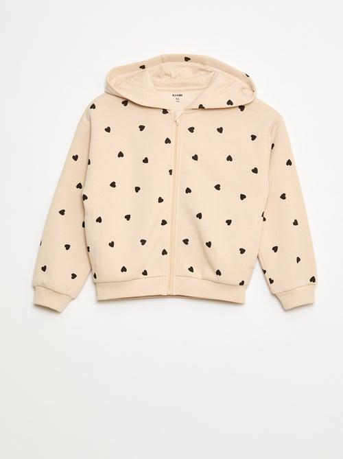 Sweat zippé à capuche avec imprimé - Kiabi