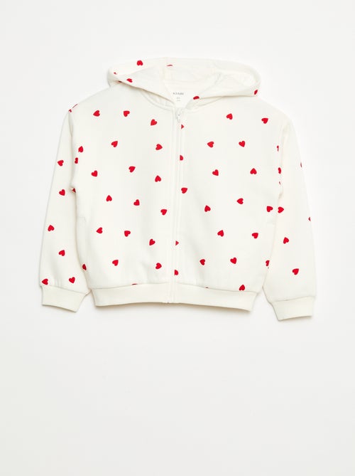 Sweat zippé à capuche avec imprimé - Kiabi